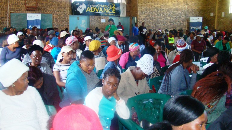 Facilitator Dr. Mantsose Sethusha and workshop participants